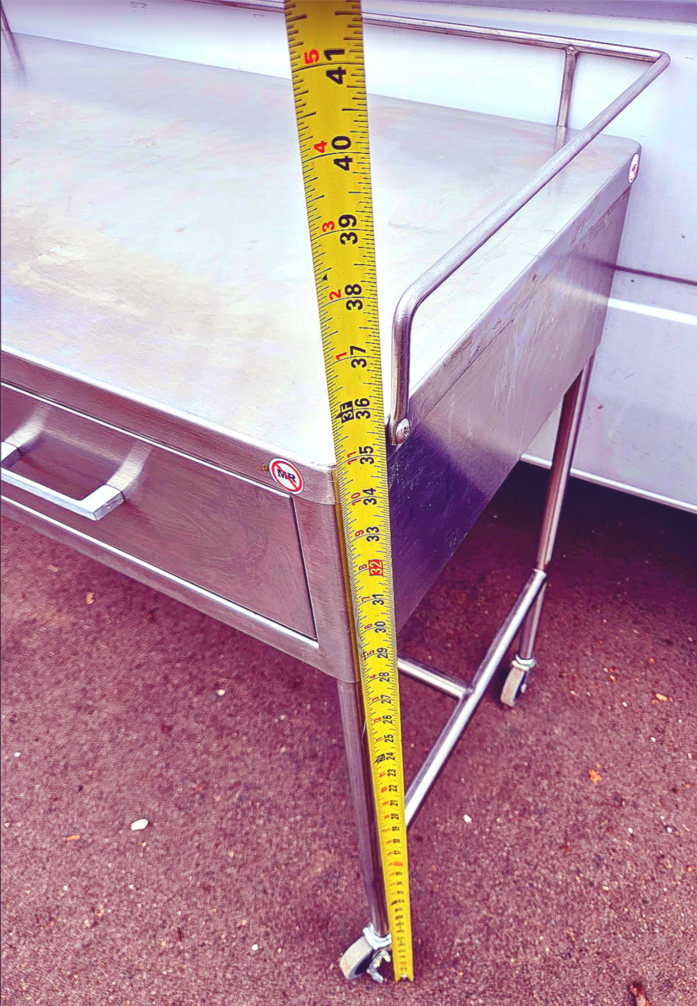 BLICKMAN 7856SS-HB STAINLESS STEEEL CRESCENT TABLE DESK ON WHEELS FREE SHIPPING