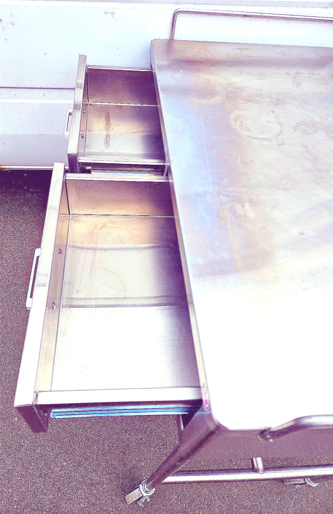 BLICKMAN 7856SS-HB STAINLESS STEEEL CRESCENT TABLE DESK ON WHEELS FREE SHIPPING