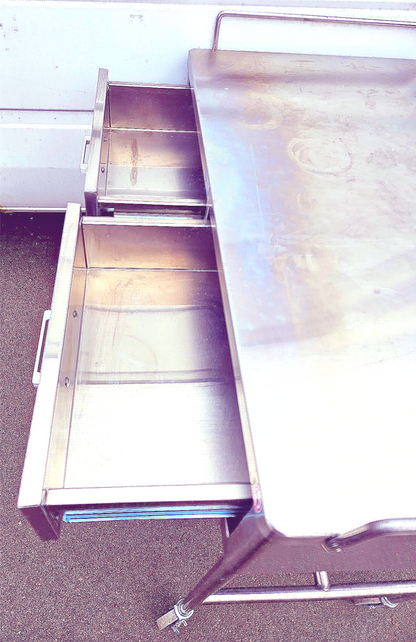 BLICKMAN 7856SS-HB STAINLESS STEEEL CRESCENT TABLE DESK ON WHEELS FREE SHIPPING