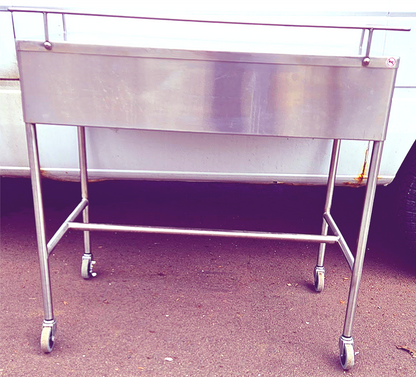 BLICKMAN 7856SS-HB STAINLESS STEEEL CRESCENT TABLE DESK ON WHEELS FREE SHIPPING