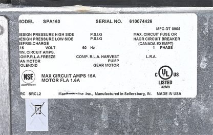 WARRANTY MANITOWOC® SPA160 & SY0324A AIR COOL 300lb ICE BIN & DISPENSER FREESHIP