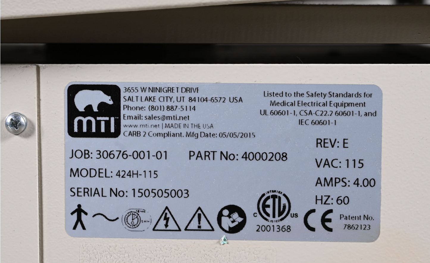 120-DAY-WARRANTY MTI® 424-115 PROCEDURE POWER CHAIR FREE SHIP