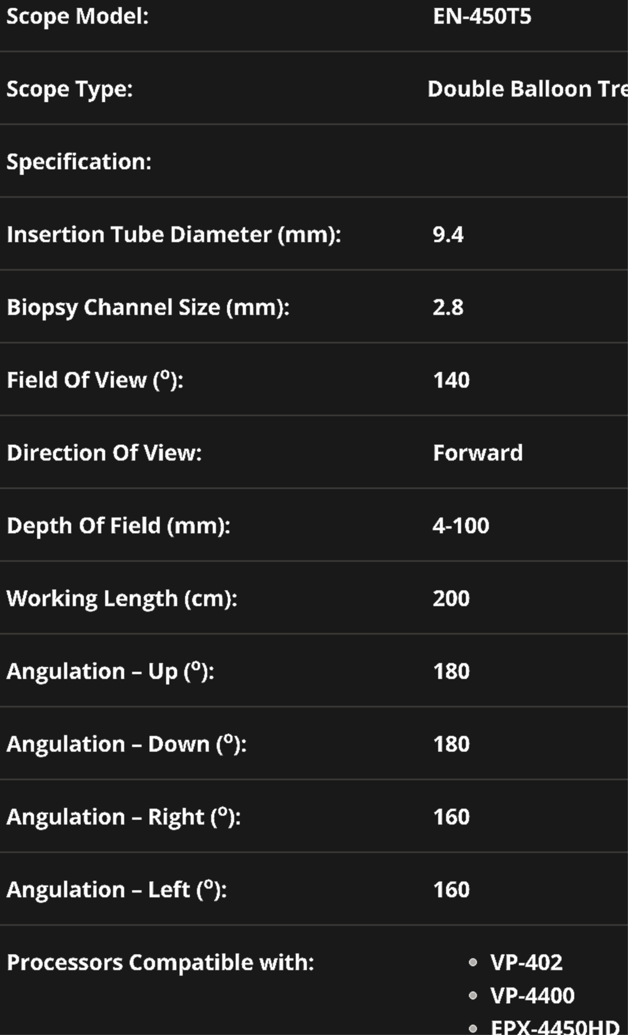 90-DAY-WARRANTY OLYMPUS FUJINON ENF450T5 FIBERSCOPE ENDOSCOPE ENTEROSCOPE CAMERA