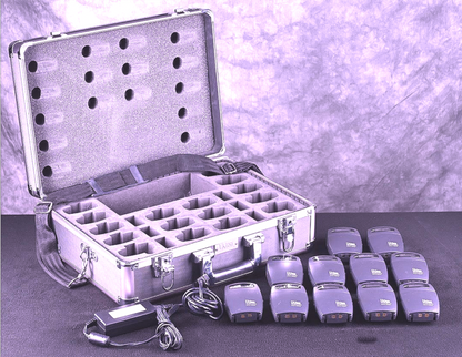 SET 11 LISTEN TECHNOLOGIES LR-400-216 PORTABLE DISPLAY RF RECEIVER 216MHZ & CASE