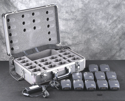 SET 11 LISTEN TECHNOLOGIES LR-400-216 PORTABLE DISPLAY RF RECEIVER 216MHZ & CASE