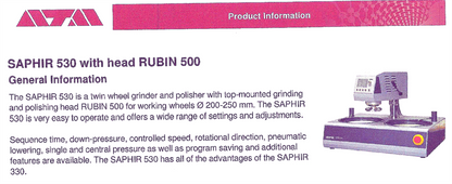 WARRANTY ATM SAPHIR 53C (530) METTALOGRAPHIC GRINDER POLISHER 200-250mm FREESHIP