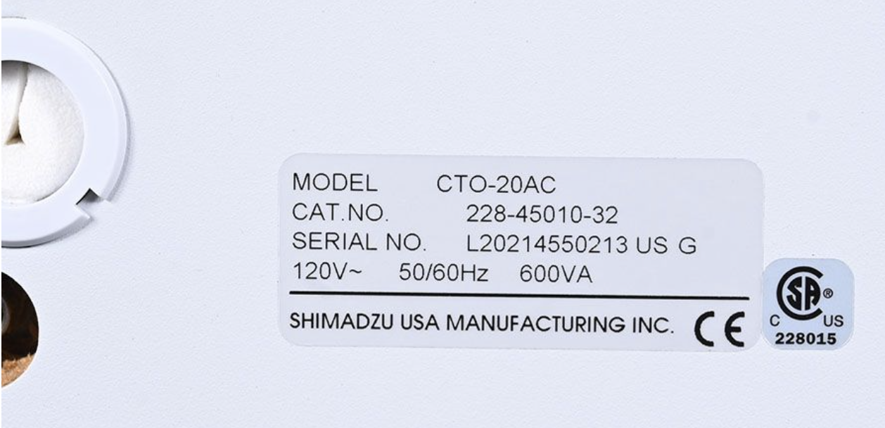 Steve Shimadzu CTO-20AC HPLC Column Heater &/or Chiller