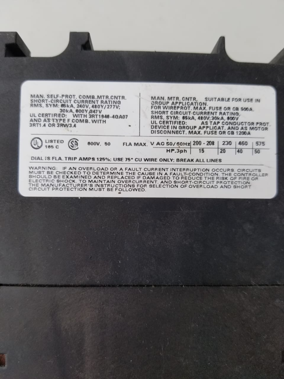 SIEMENS 3RV1041-4HA10 SIRIUS CIRCUIT BREAKER 36-50AMP FREE SHIP