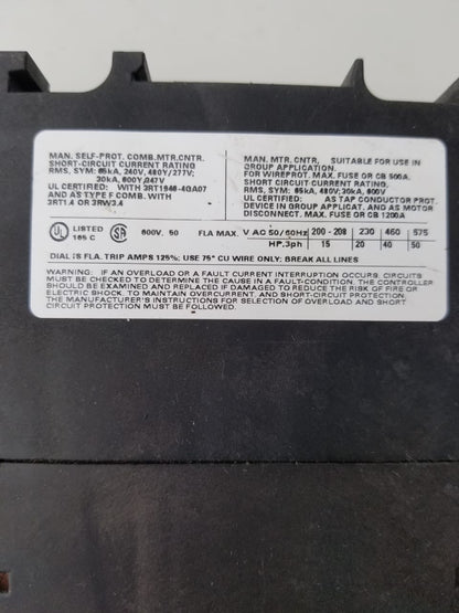 SIEMENS 3RV1041-4HA10 SIRIUS CIRCUIT BREAKER 36-50AMP FREE SHIP