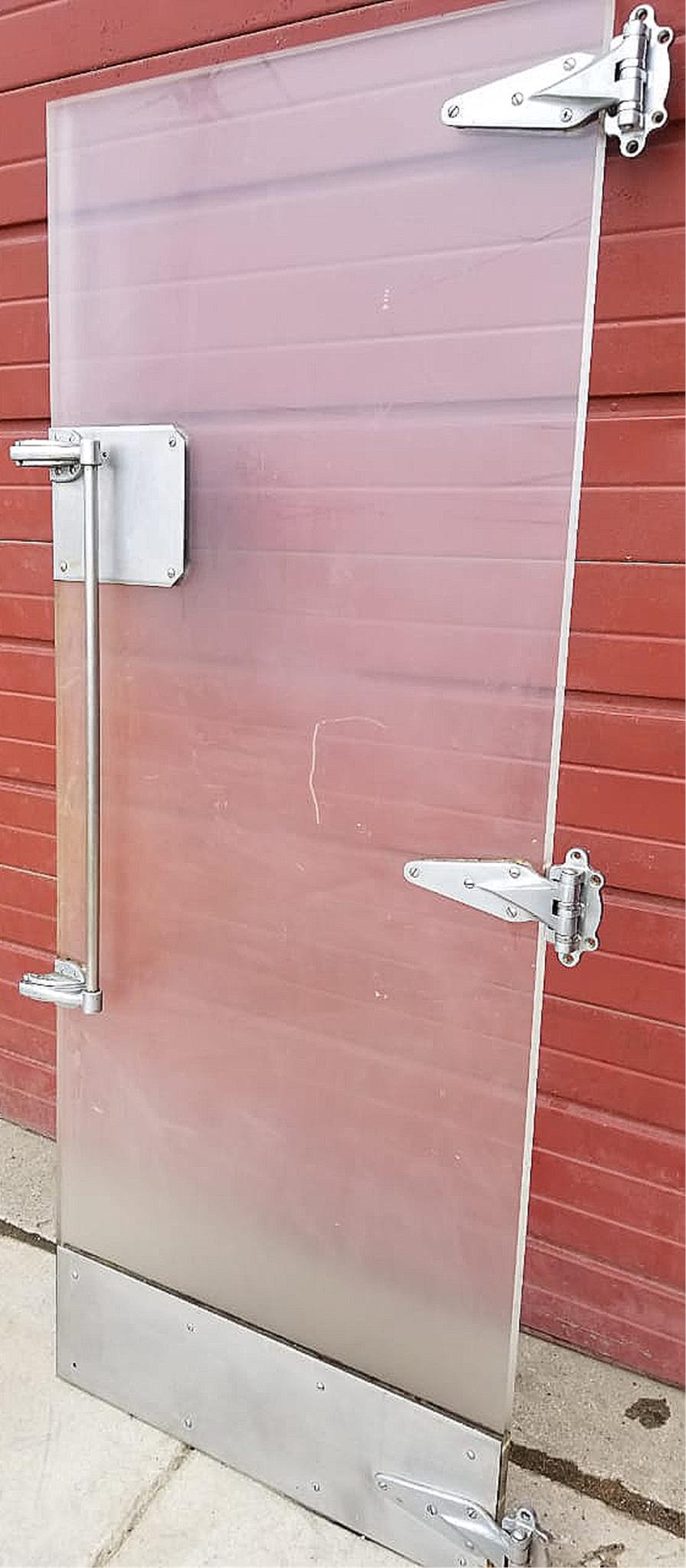 RARE VINTAGE INDUSTRIAL DESIGN STEAMPUNK ARCHITECTURE FREEZER DOOR FREE SHIP