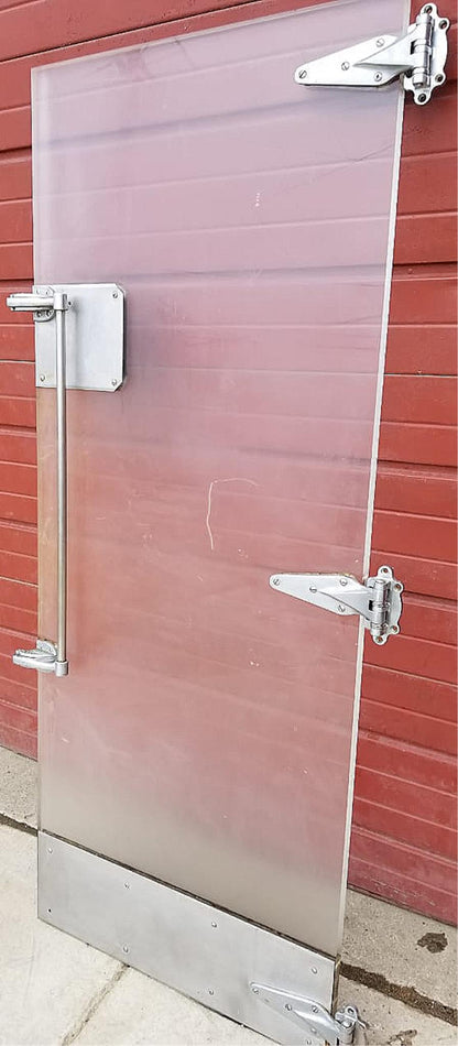 RARE VINTAGE INDUSTRIAL DESIGN STEAMPUNK ARCHITECTURE FREEZER DOOR FREE SHIP