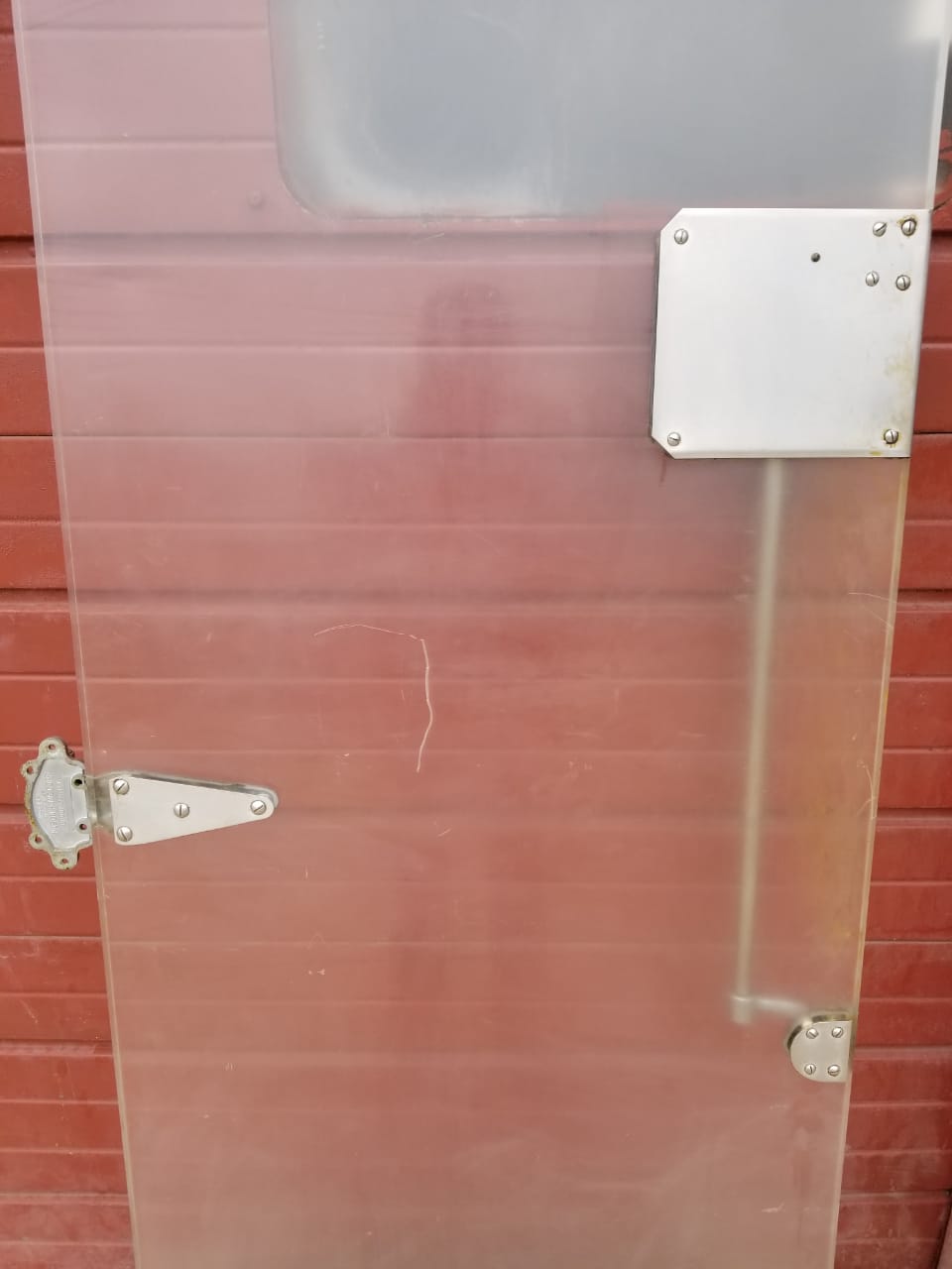 RARE VINTAGE INDUSTRIAL DESIGN STEAMPUNK ARCHITECTURE FREEZER DOOR FREE SHIP