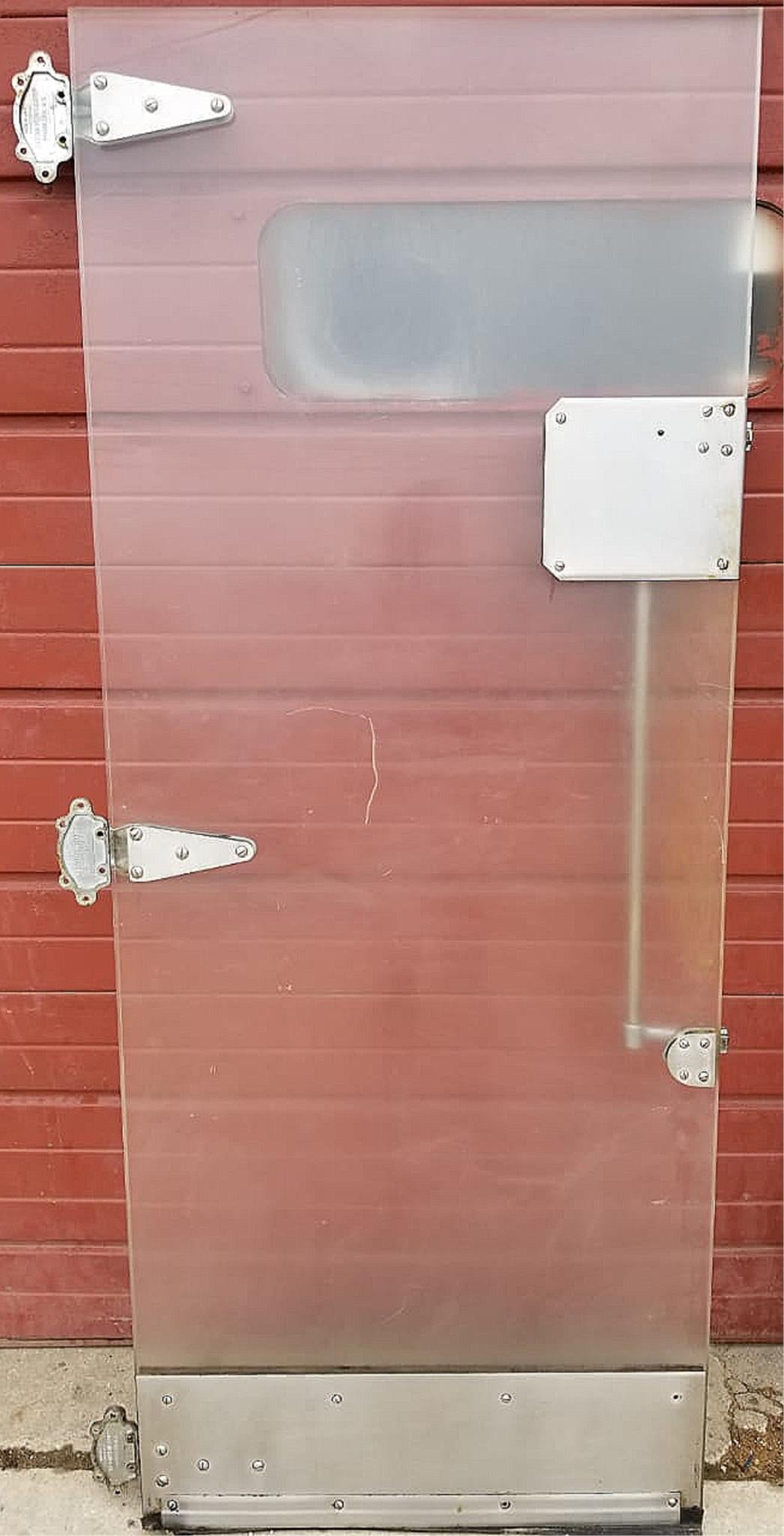 RARE VINTAGE INDUSTRIAL DESIGN STEAMPUNK ARCHITECTURE FREEZER DOOR FREE SHIP