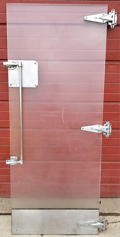 RARE VINTAGE INDUSTRIAL DESIGN STEAMPUNK ARCHITECTURE FREEZER DOOR FREE SHIP