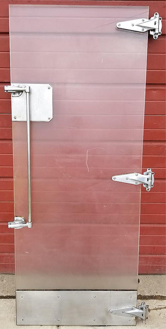 RARE VINTAGE INDUSTRIAL DESIGN STEAMPUNK ARCHITECTURE FREEZER DOOR FREE SHIP