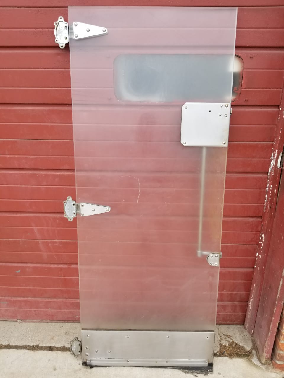 RARE VINTAGE INDUSTRIAL DESIGN STEAMPUNK ARCHITECTURE FREEZER DOOR FREE SHIP