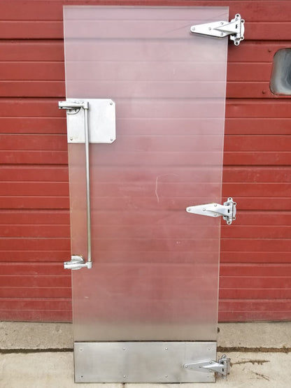 RARE VINTAGE INDUSTRIAL DESIGN STEAMPUNK ARCHITECTURE FREEZER DOOR FREE SHIP