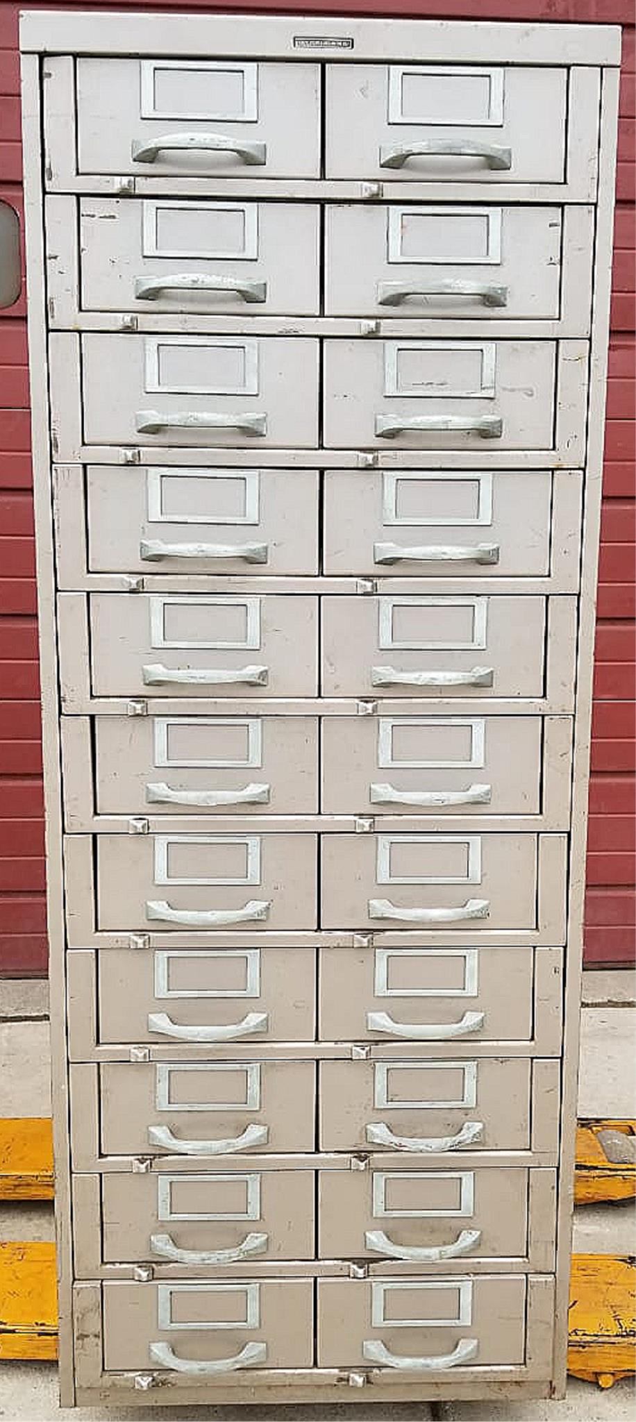 1950's STEELCASE WINE COLLECTIBLE GUN TOOLS STORAGE BIN CABINET PULL OUT DRAWER