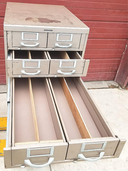 1950's STEELCASE WINE COLLECTIBLE GUN TOOLS STORAGE BIN CABINET PULL OUT DRAWER