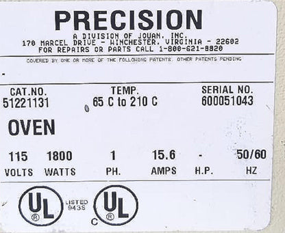 NAPCO PRECISION SCIENTIFIC CAT 51221131 GRAVITY LAB OVEN FURNACE FREE SHIP