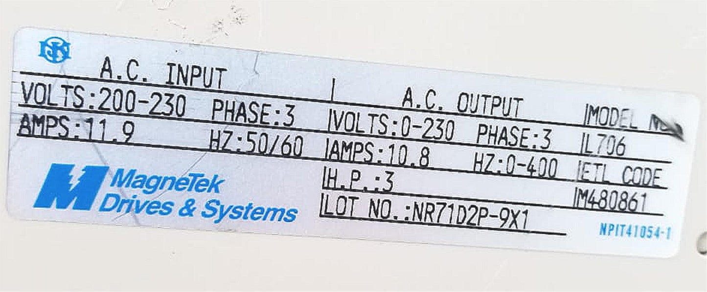 LANCER MAGNETEK GPD 502 3PHASE PLUS ALLEN BRADLEY POWER CONTROL SWITCH FREE SHIP