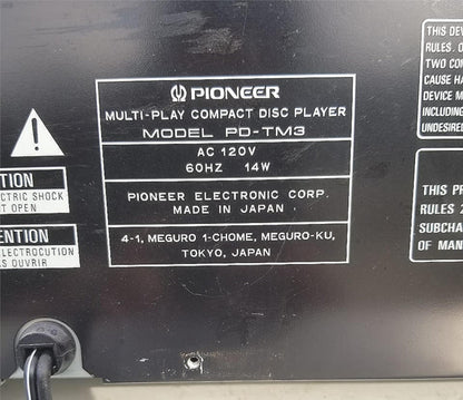 PIONEER MULTI-PLAY COMPACT DISC CD PLAYER PD-TM3 FREE SHIP