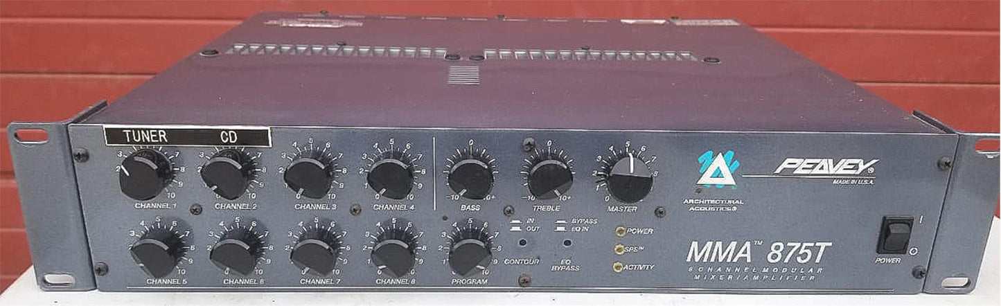 PEAVEY MMA 875T 9-CHANNEL MODULAR MIXER AMPLIFIER 100%WORKING PERFECT FREE SHIP
