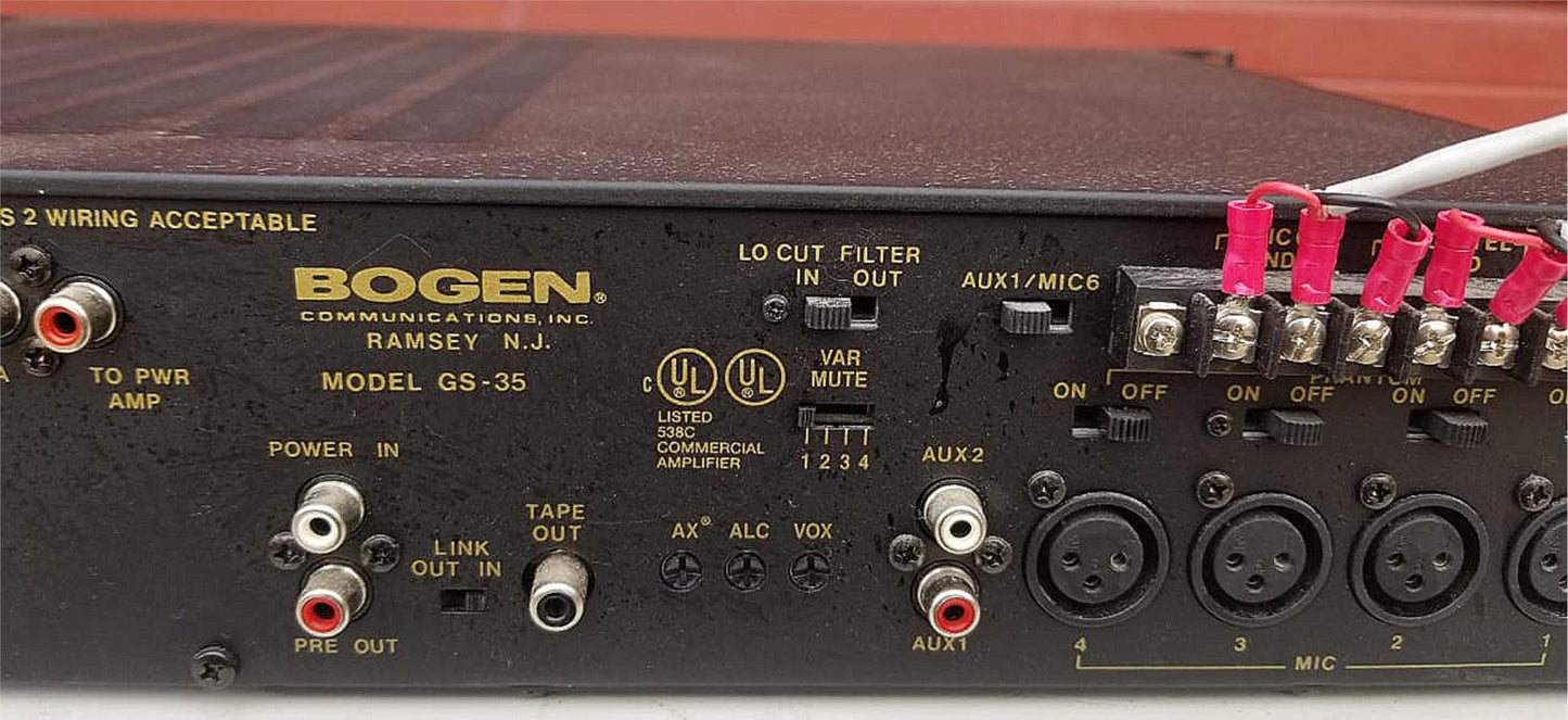 BOGEN GS-35 GOLD SEAL AMPLIFIER 35 WATTS POWER 100% GUARANTEED FREE SHIP