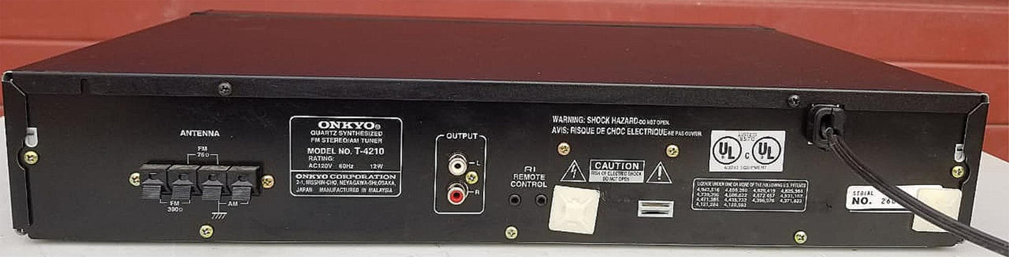 ONKYO RI T-4210 STEREO TUNER RDS ZUB 12 NO REMOTE 100%TESTED FREE SHIPPING