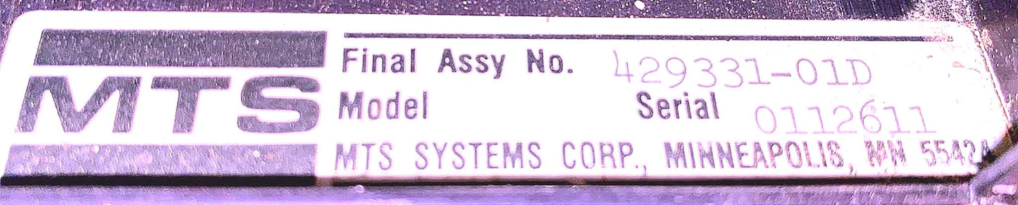 MTS 458.20 MICRO CONSOLE 458.91 PROFILER 456.13 AC 456.11 DC CONTROLERs INSTRON