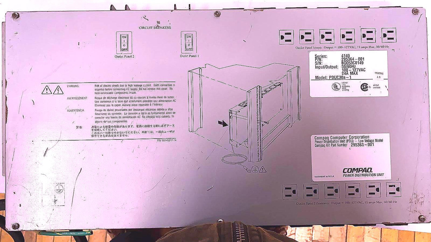 COMPAQ Compaq 295364-001 24 Amp Power Distribution Unit PDU PDUC30a WATCH VIDEO