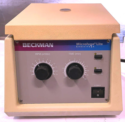 BECKMAN MICROFUGE LITE With F1802B ROTOR WATCH VIDEO 100% WORKING FREE SHIPPING