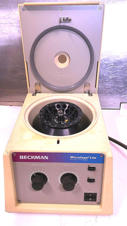 BECKMAN MICROFUGE LITE With F1802B ROTOR WATCH VIDEO 100% WORKING FREE SHIPPING