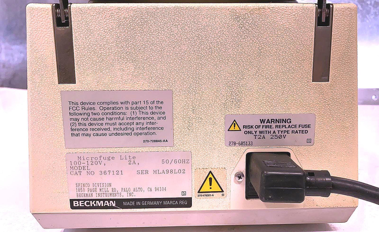 BECKMAN MICROFUGE LITE With F1802B ROTOR WATCH VIDEO 100% WORKING FREE SHIPPING