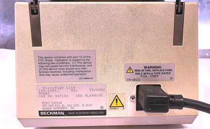 BECKMAN MICROFUGE LITE With F1802B ROTOR WATCH VIDEO 100% WORKING FREE SHIPPING