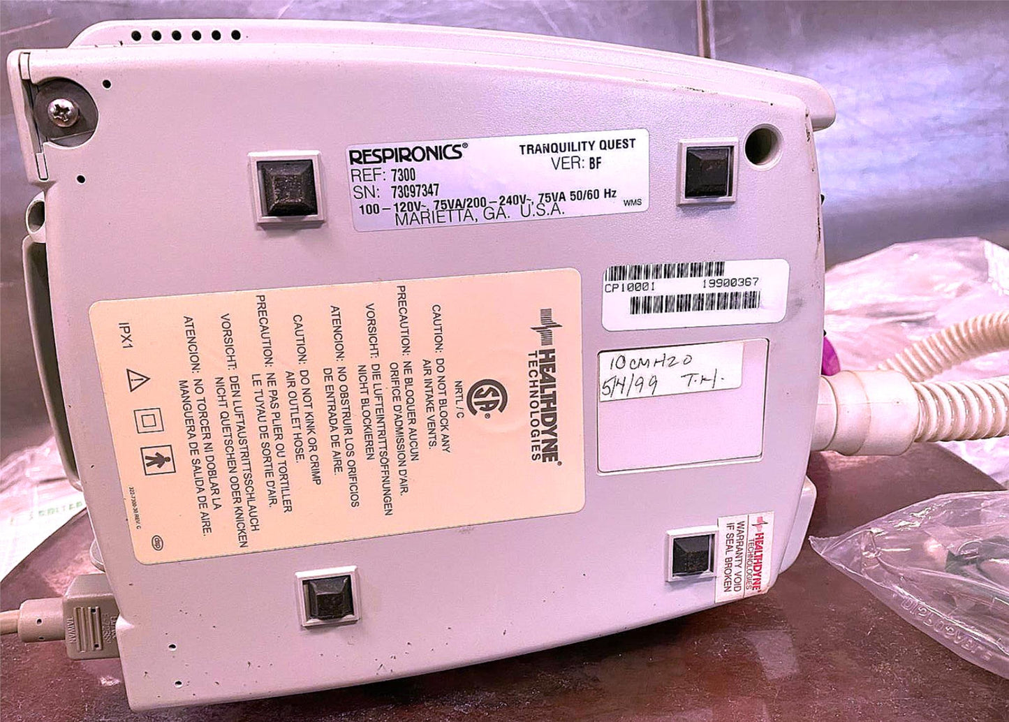 RESPIRONICS® PULMONARY TRANQUILITY QUEST 7300 CPAP SYSTEM WATCH VIDEO FREE SHIP