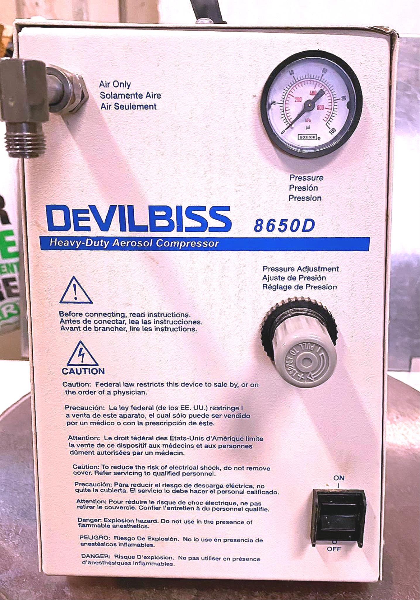 DEVILBISS® 8650D HEAVY DUTY MEDICAL COMPRESSOR CPAP WATCH VIDEO FREE SHIPPING