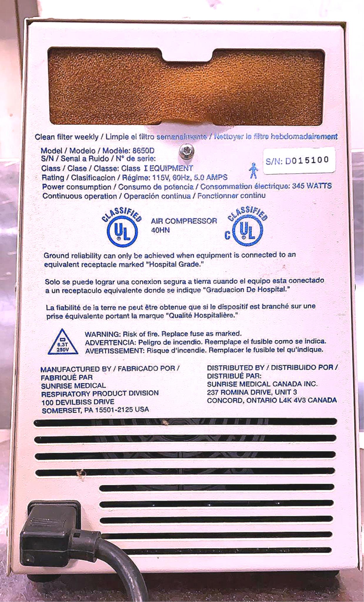 DEVILBISS® 8650D HEAVY DUTY MEDICAL COMPRESSOR CPAP WATCH VIDEO FREE SHIPPING