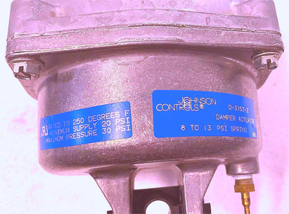 ONE JOHNSON CONTROLS D-3153-2 DAMPER PNEUMATIC ACTUATOR FREE SHIPPING