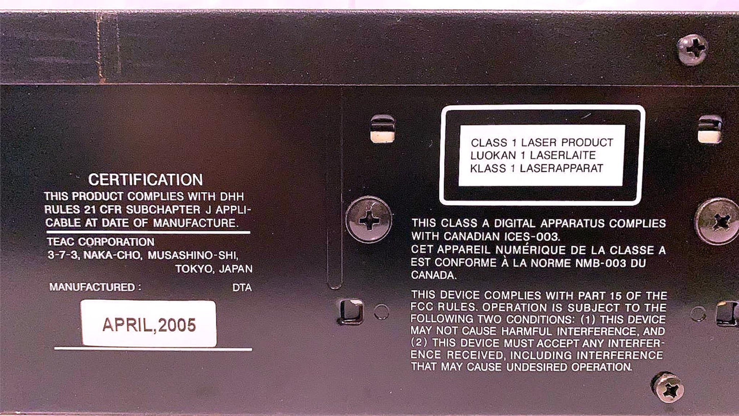 TASCAM CD-RW750 CD REWRITABLE RECORDER Tested 90 DAY WARRANTY FREE SHIP