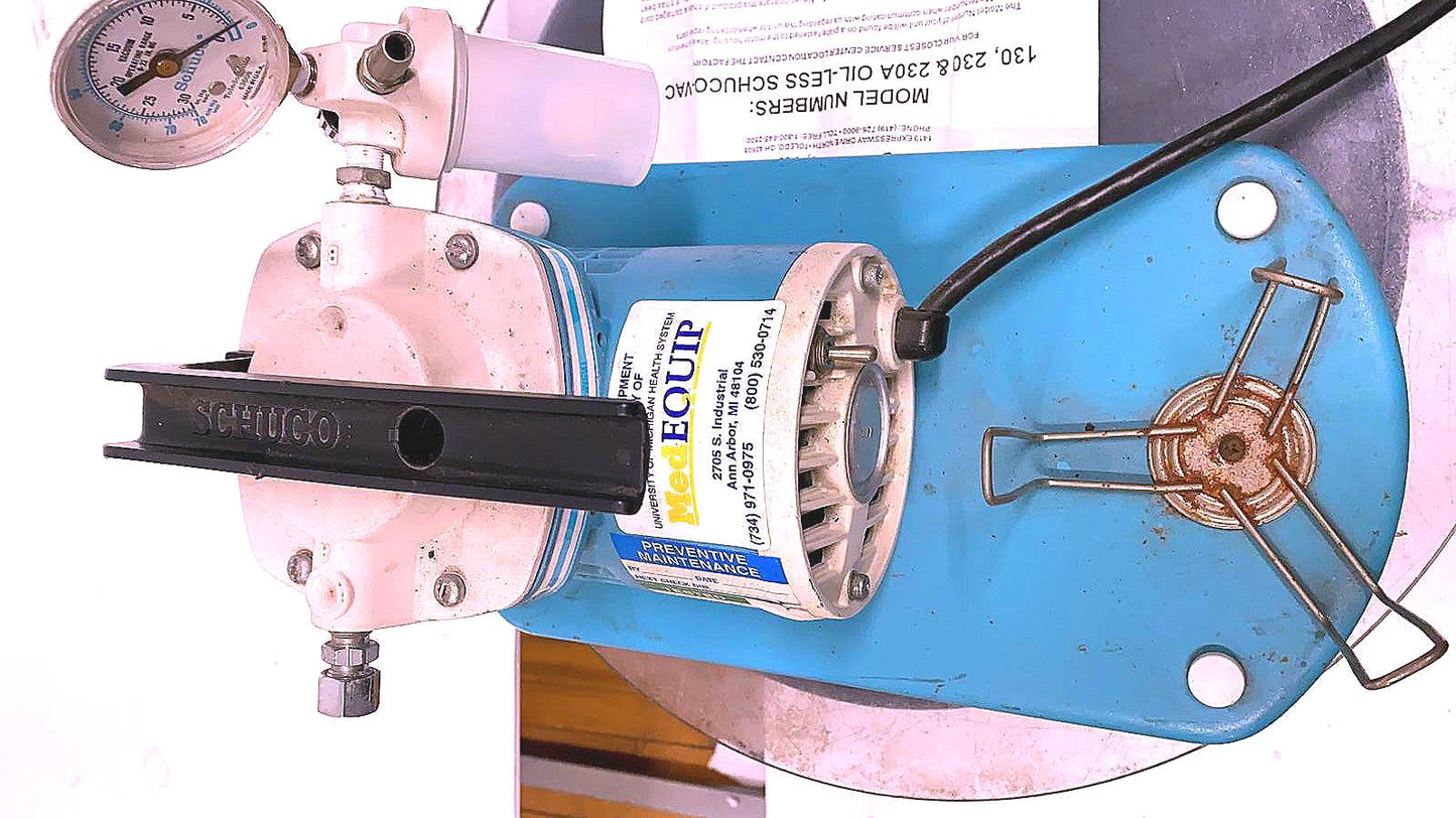 SCHUCO-VAC 130 MEDICAL ASPIRATOR OIL LESS ASPIRATION PUMP FREE SHIP WATCH VIDEO