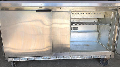 BEVERAGE-AIR 2 DOOR BKV SP60-16C SANDWICH PIZZA PREP TABLE FREE SHIP WATCH VIDEO