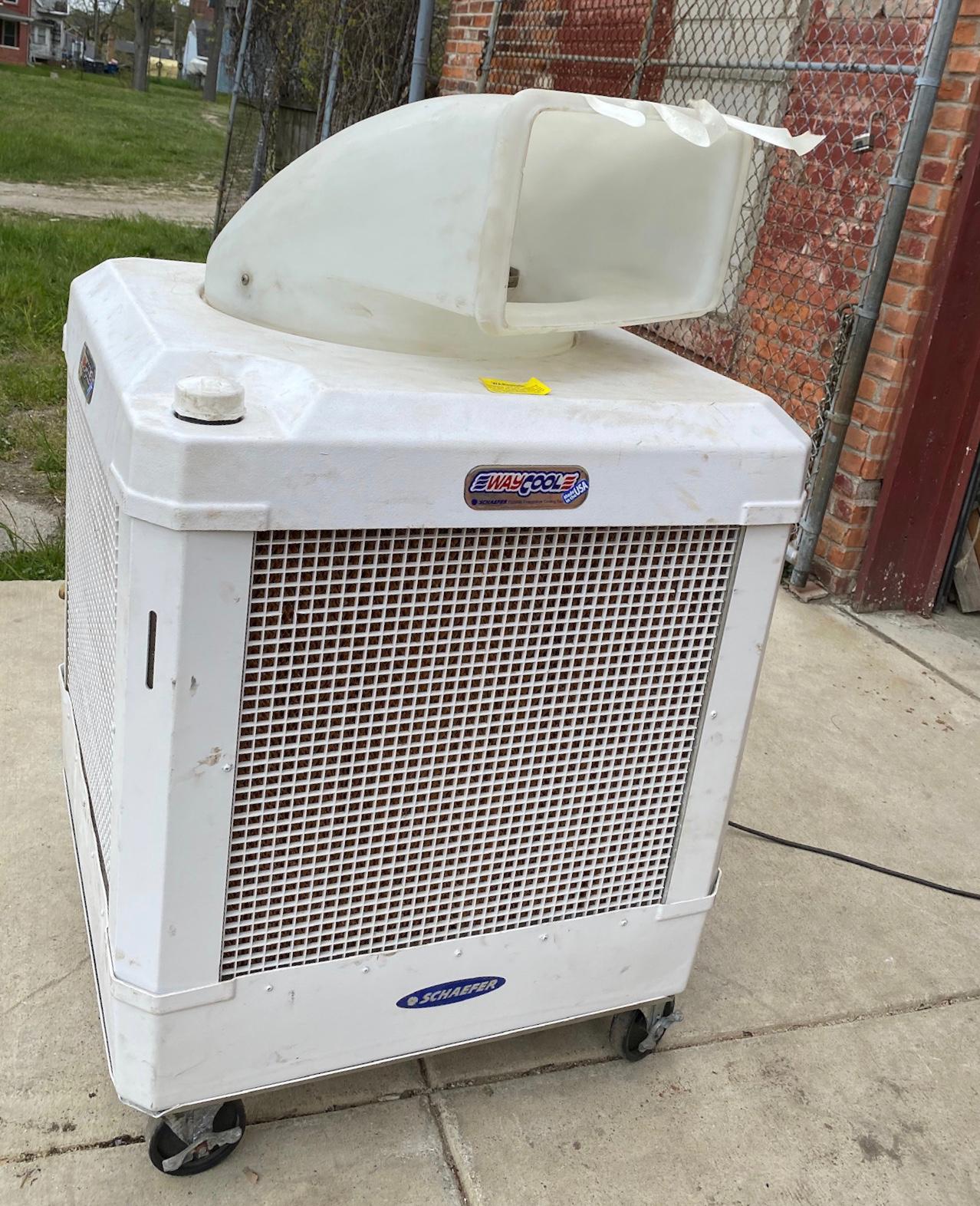 SCHAEFER WAYCOOL PORTABLE EVAPORATIVE COOLER ON WHEELS - WATCH VIDEO FREE SHIP