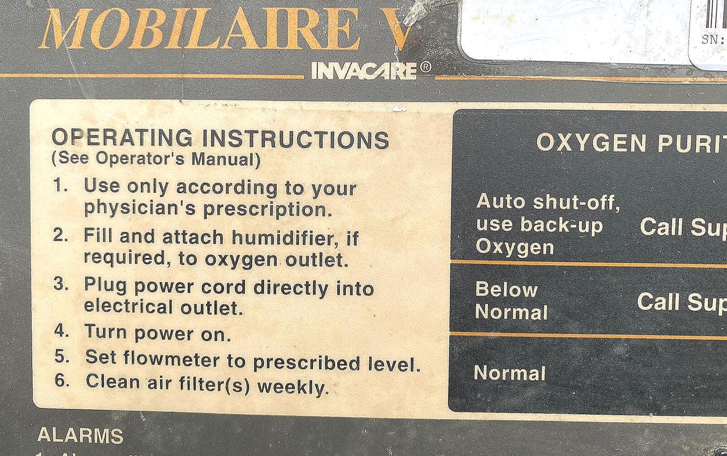 INVACARE V IRC50102 OXYGEN MEDICAL CONCENTRATOR COMPRESSOR FREE SHIP WATCH VIDEO