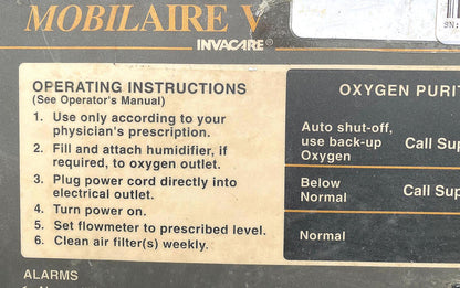 INVACARE V IRC50102 OXYGEN MEDICAL CONCENTRATOR COMPRESSOR FREE SHIP WATCH VIDEO