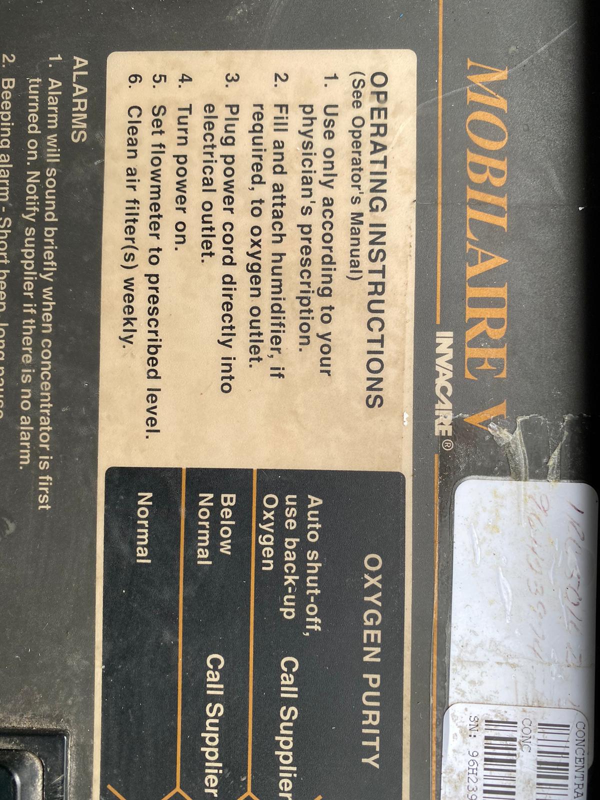 INVACARE V IRC50102 OXYGEN MEDICAL CONCENTRATOR COMPRESSOR FREE SHIP WATCH VIDEO