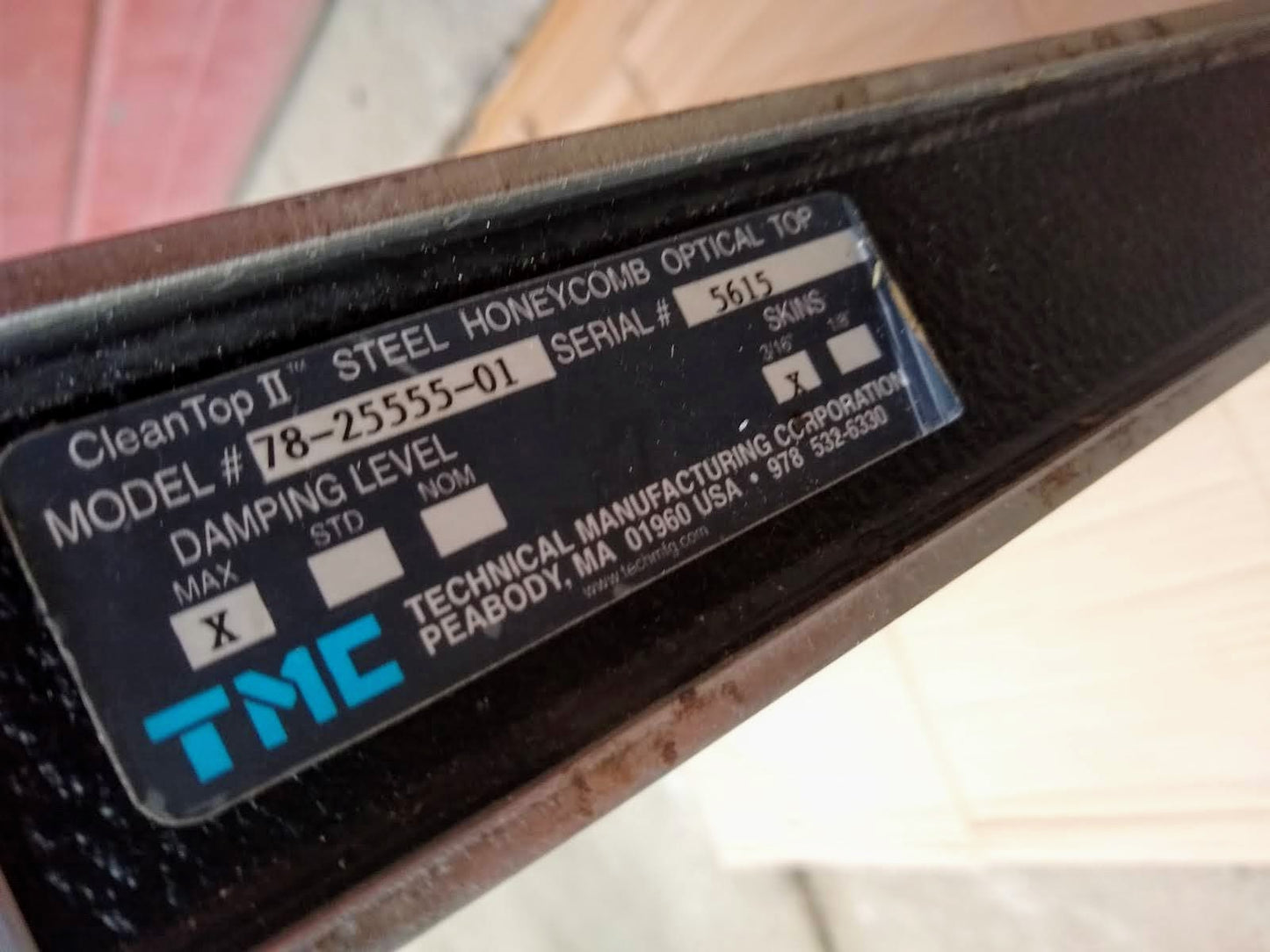 47"x35"x2" TMC 78-25555-01 BENCHTOP VIBRATION OPTICAL ISOLATION TABLE