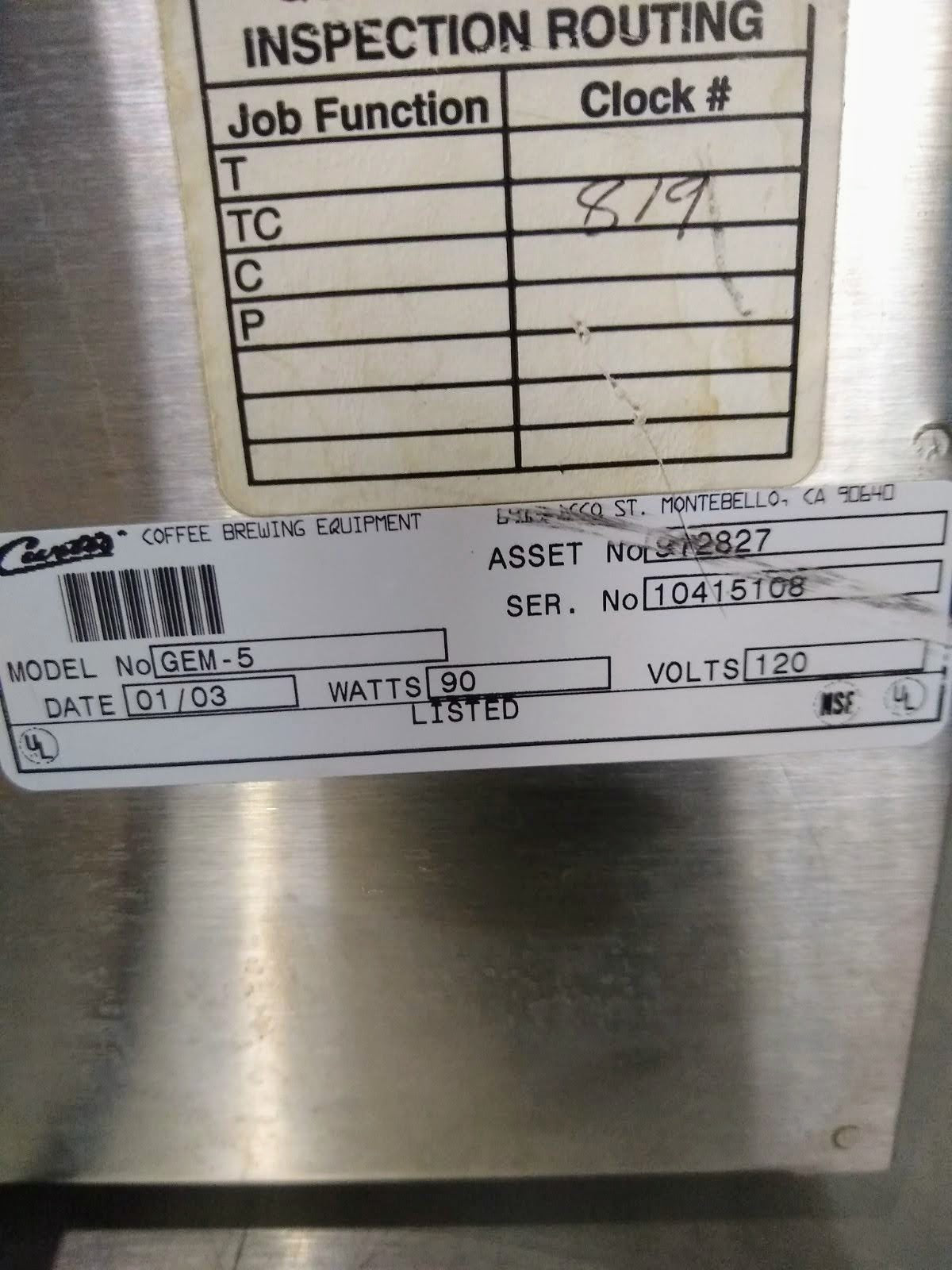 CURTIS GEM 3-5 SATELLITE 1.5 GALLON DIGITAL COFFEE SERVER WARMER STAND FREE SHIP