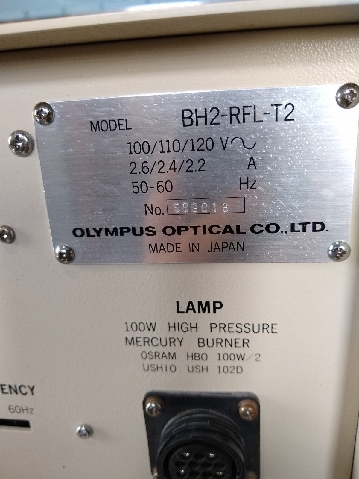 OLYMPUS BH2-RFL-T2 POWER SUPPLY For 100W HIGH PRESSURE MERCURY BURNER FREE SHIP