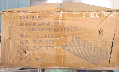 8 UNITS BN GRAND+BENEDICTS OPEN END COMMERCIAL RACK BASKETS - 16inx48in FREESHIP